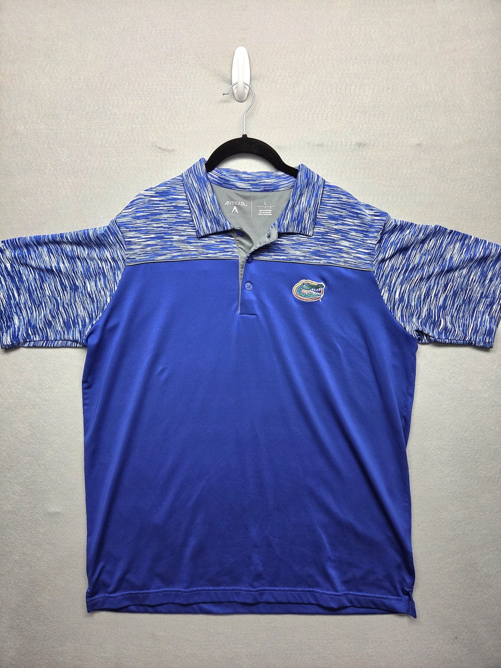 Antigua Florida Gators Blue/White Performance Polo Shirt Sz LG